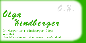 olga windberger business card